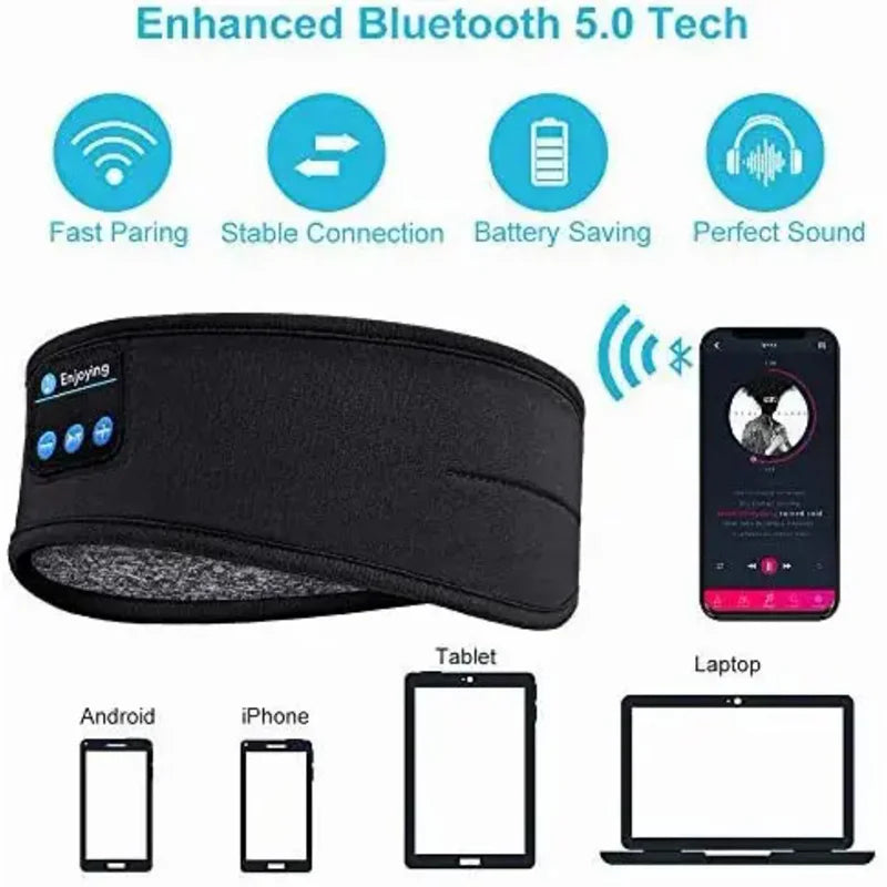 Bluetooth Schlafende Kopfhörer Sport Stirnband Dünn weich elastisch komfortabel drahtlose Musik Kopfhörer Augen maske für Seitens chläfer